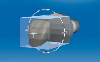 Fig. 6: The shade gradient and translucency can be controlled by positioning the restoration in the block.